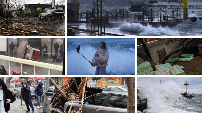 İstanbul'da Şiddetli Fırtına Dehşeti: Çatılar Uçtu, Seferler Durdu!